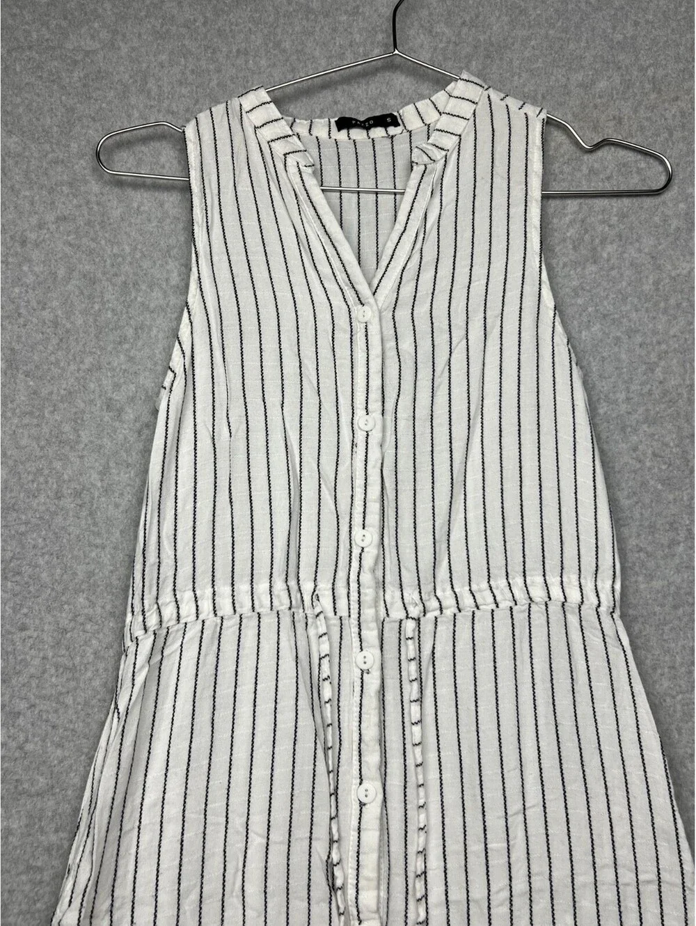 PAZZO Button Up Shirt Dress Womens S Striped Beach Simple Casual
